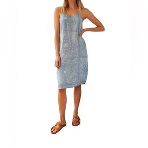 Thread & Supply Carmel Dress In Denim Bandana In Multi print